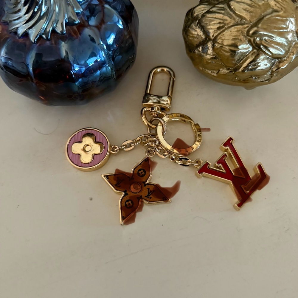 Red , Pink and Gold Keychain